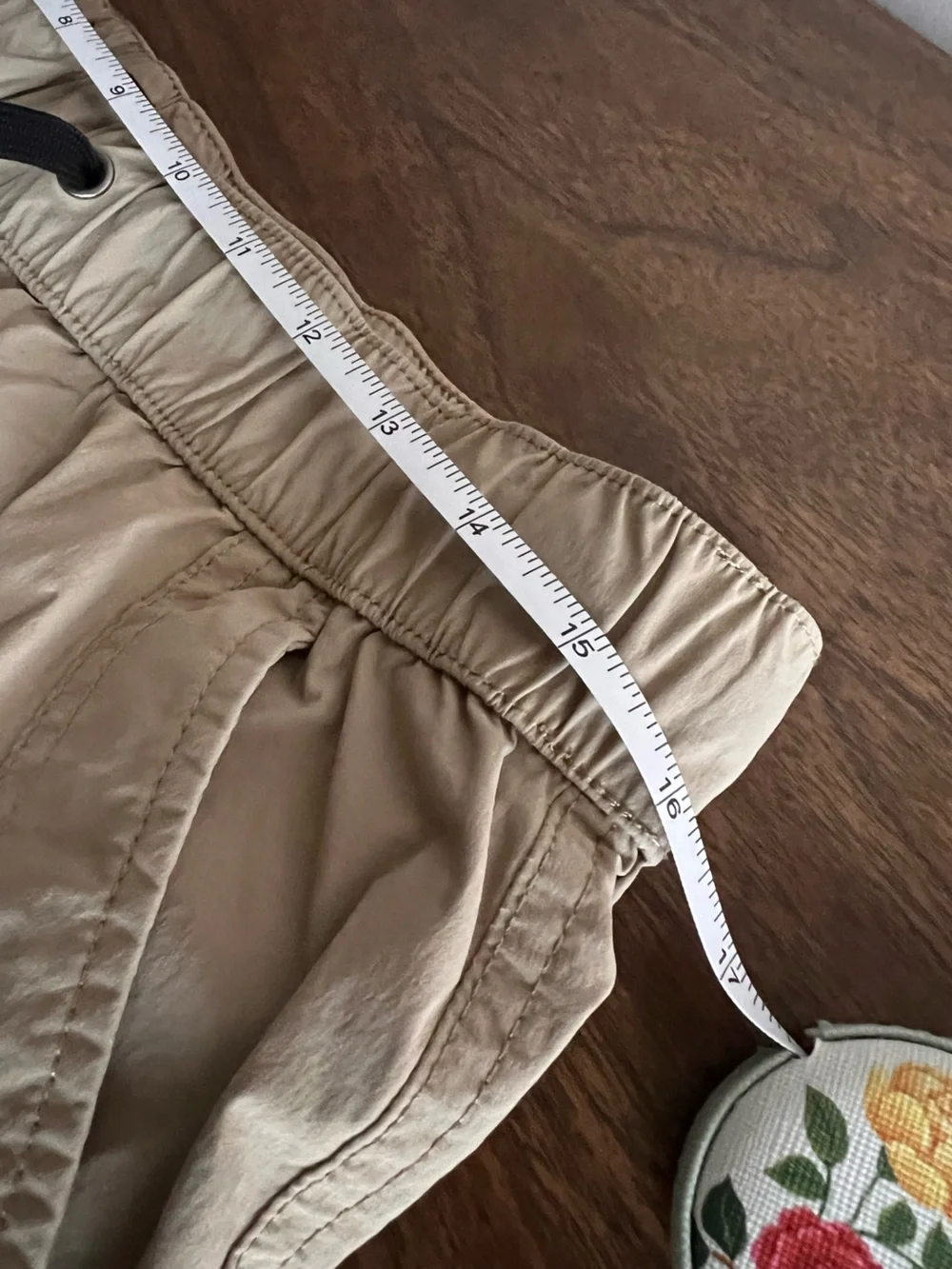 Men's Tan Water Resistant Large Gorpcore Hiking Camp Trail Drawstring Pants